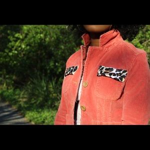Vibrant coral, corduroy jacket